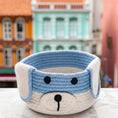Load image into Gallery viewer, (Blue) dog. puppy. sustainable. recycled. eco-friendly. storage basket
