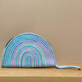 Load image into Gallery viewer, (Blue) wristlet. clutch. sustainable. recycled. eco-friendly