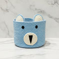 Load image into Gallery viewer, (Blue) storage basket. children. sustainable. eco-friendly. recycled.