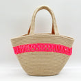 Load image into Gallery viewer, (Coral) Woven bag.. Beach bag. Front.