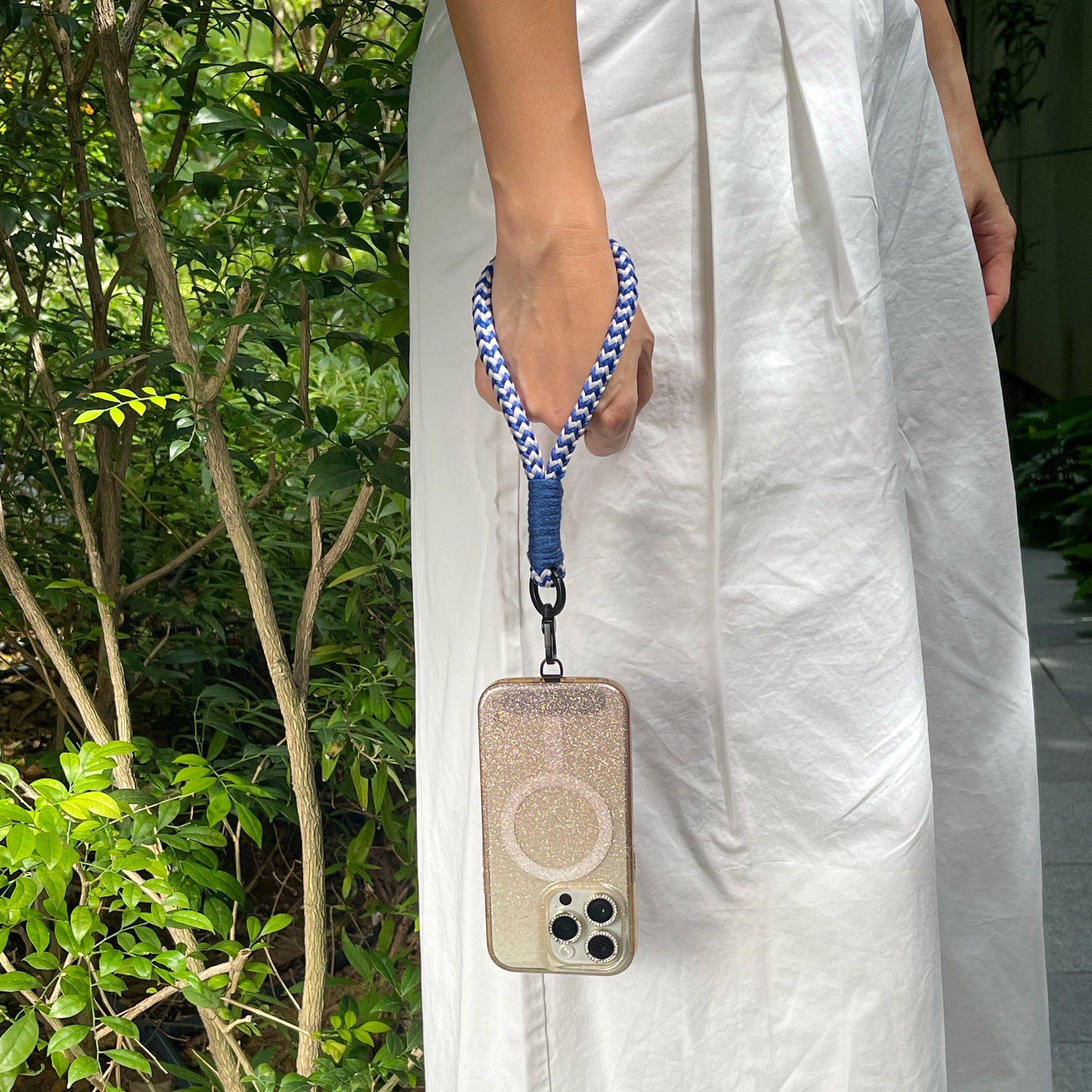 (Blue/grey) Phone wristlet