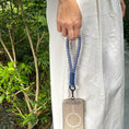 Load image into Gallery viewer, (Blue/grey) Blue grey pattern phone wristlet
