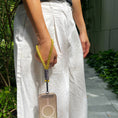 Load image into Gallery viewer, (Yellow/Grey) yellow and grey wristlet hanging
