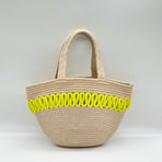 (Green) Beach bag. Woven.