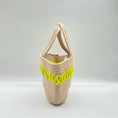 Load image into Gallery viewer, (Green) Beach bag. Woven bag. Side view
