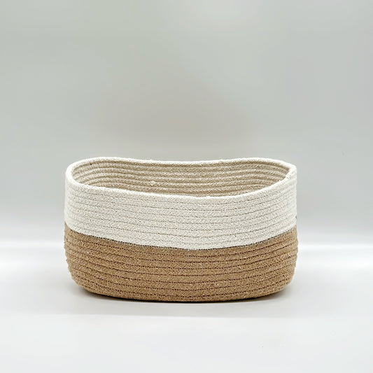 (Khaki) rectangular baskets, front view. 