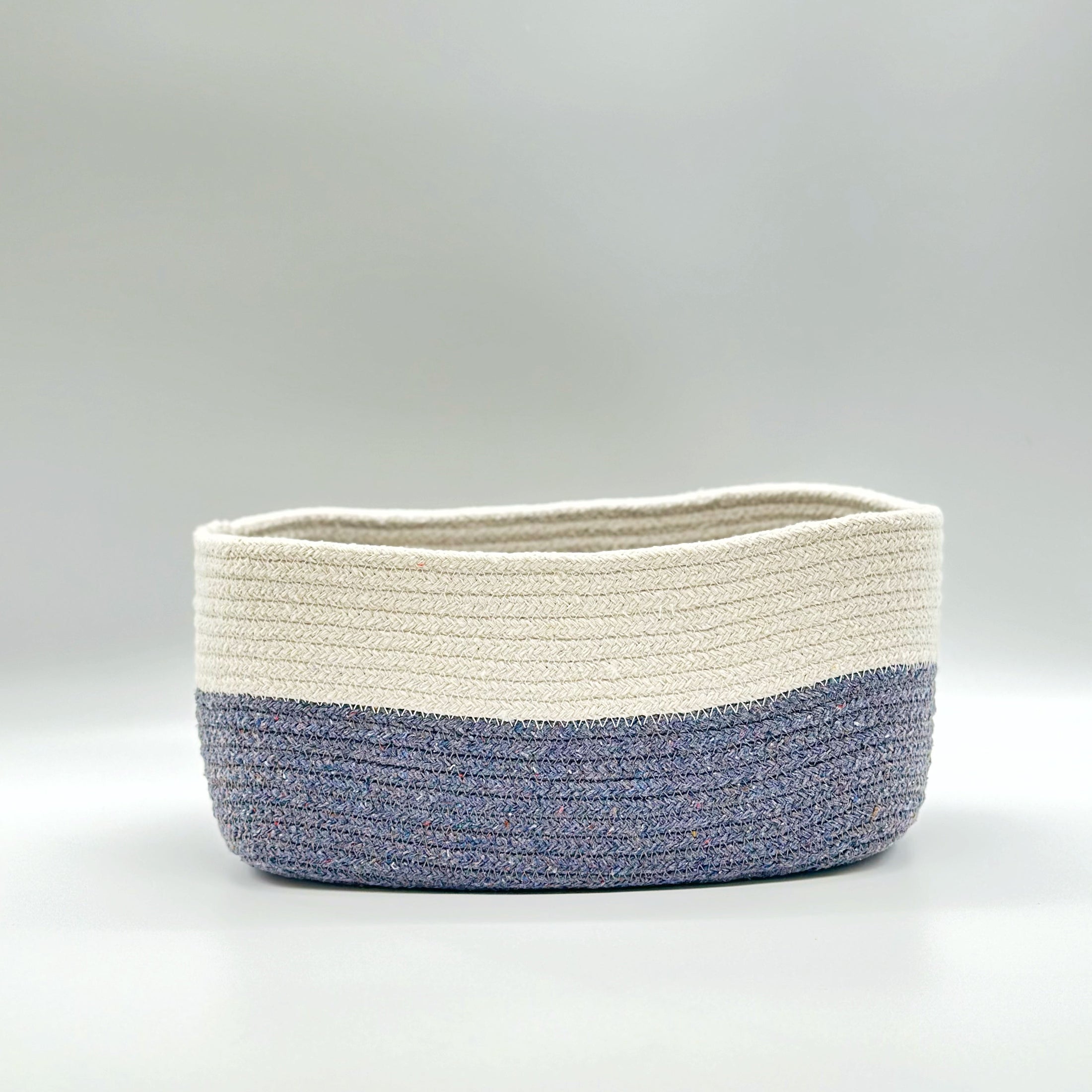 (Gray) rectangular basket. front view