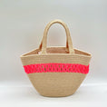 Load image into Gallery viewer, (Coral) Beach bag. Woven. Front view
