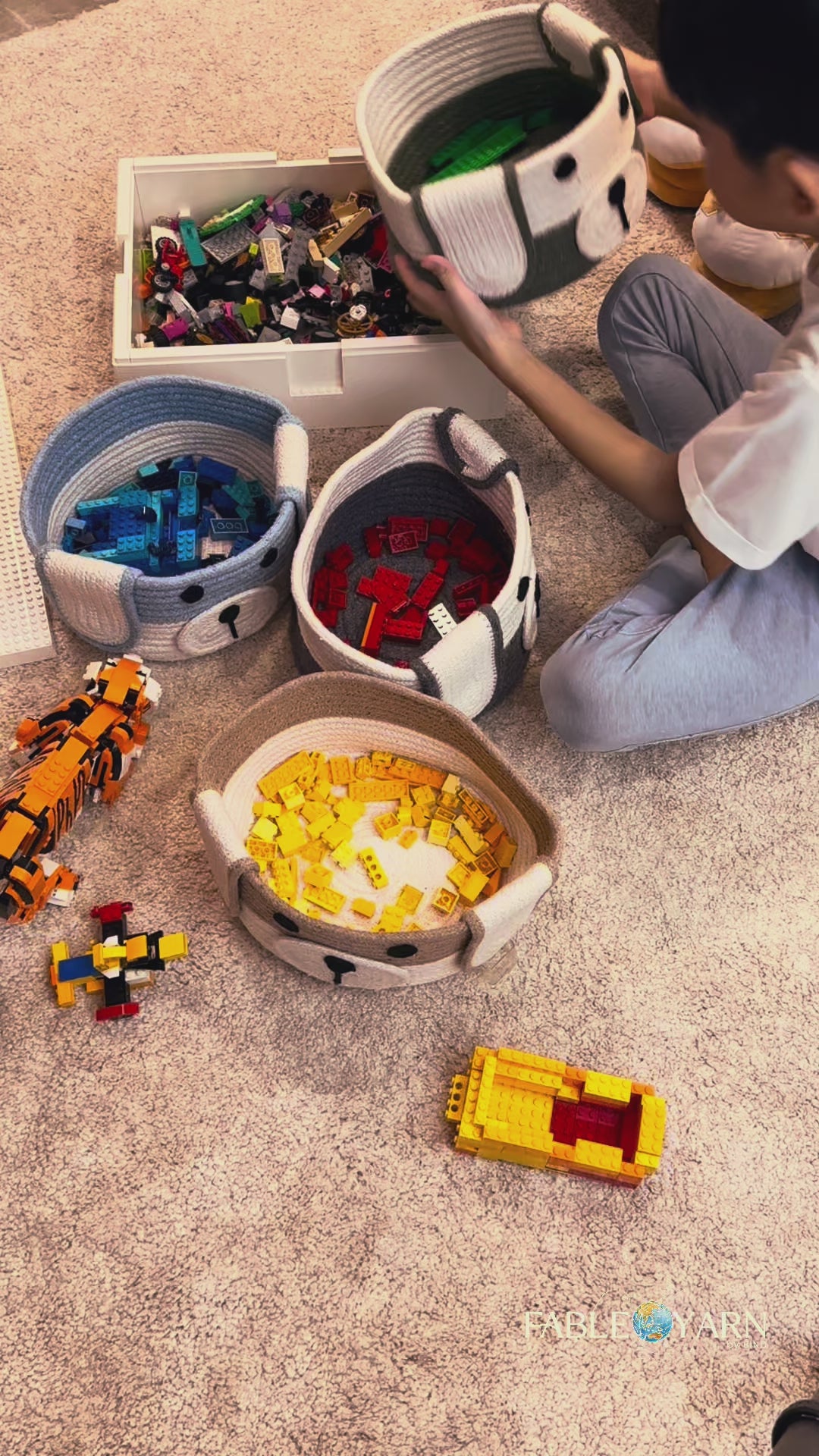 Puppy-inspired organization baskets